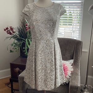 Calvin Klein Sparkly nude and sequin dress worn once Sz 8